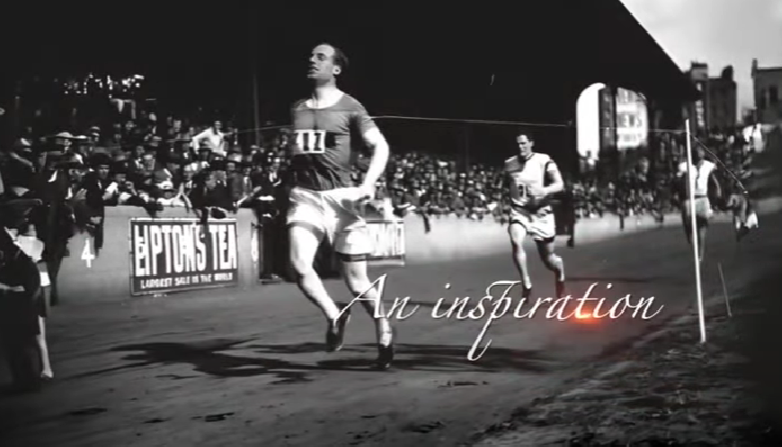 Eric Liddell running a race.