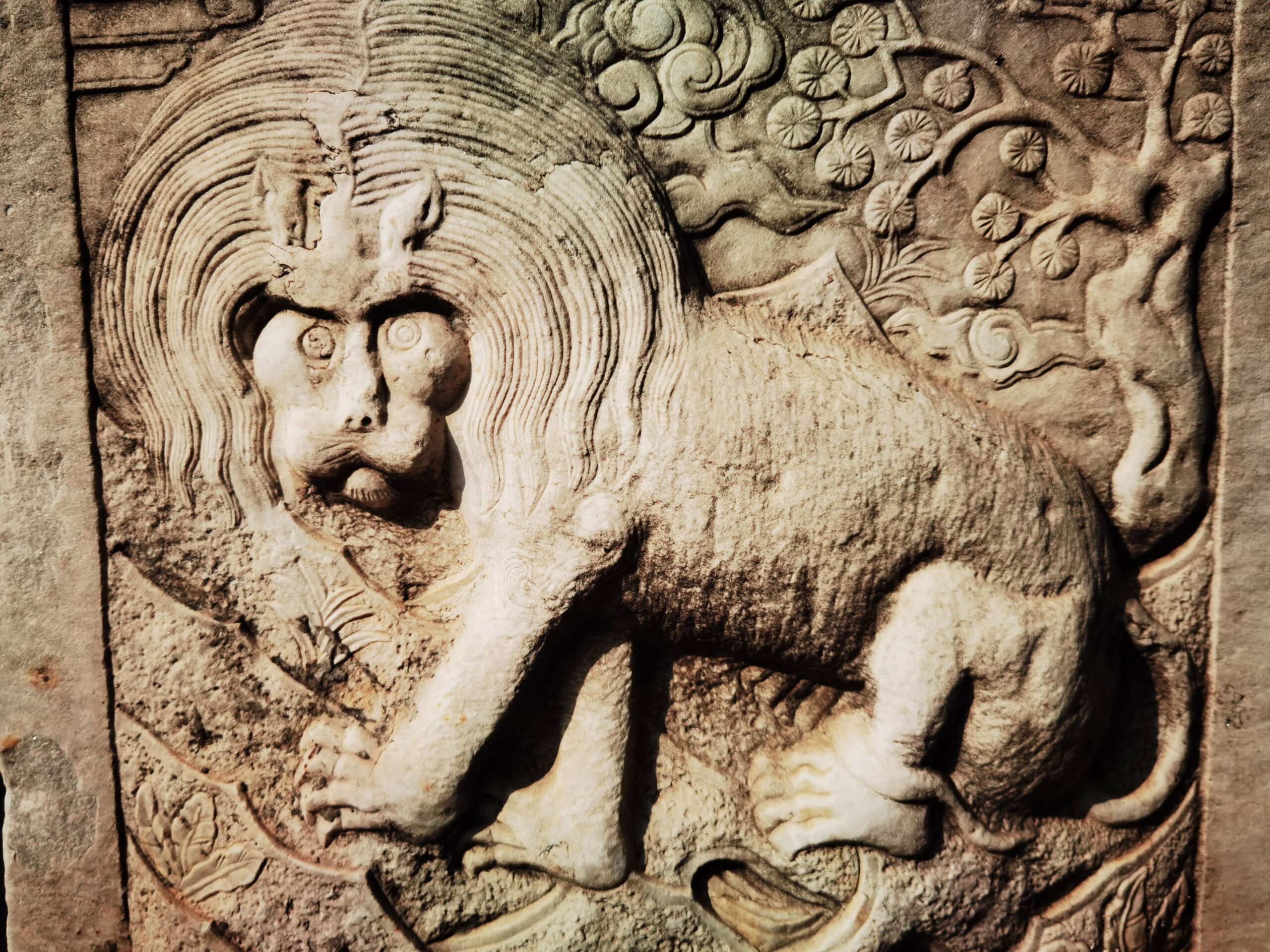 lion carving