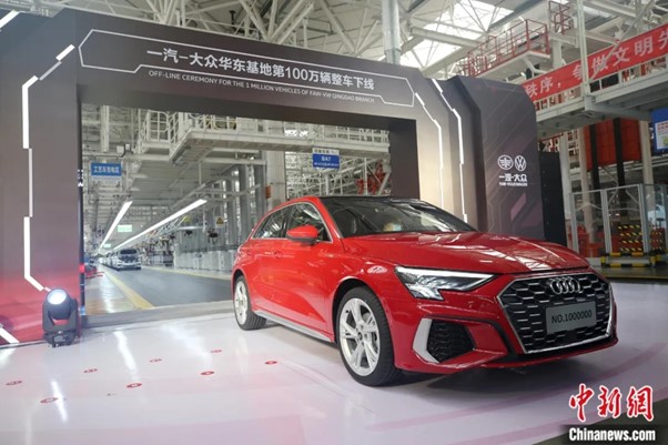 On 8 July 2022, the one millionth vehicle of FAW-Volkswagen East China Base rolled off the production line. Credit Guanjie Yi.