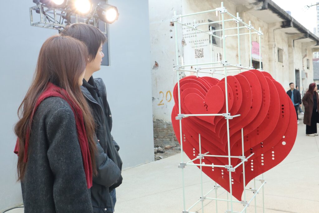 Heart-shaped art installations