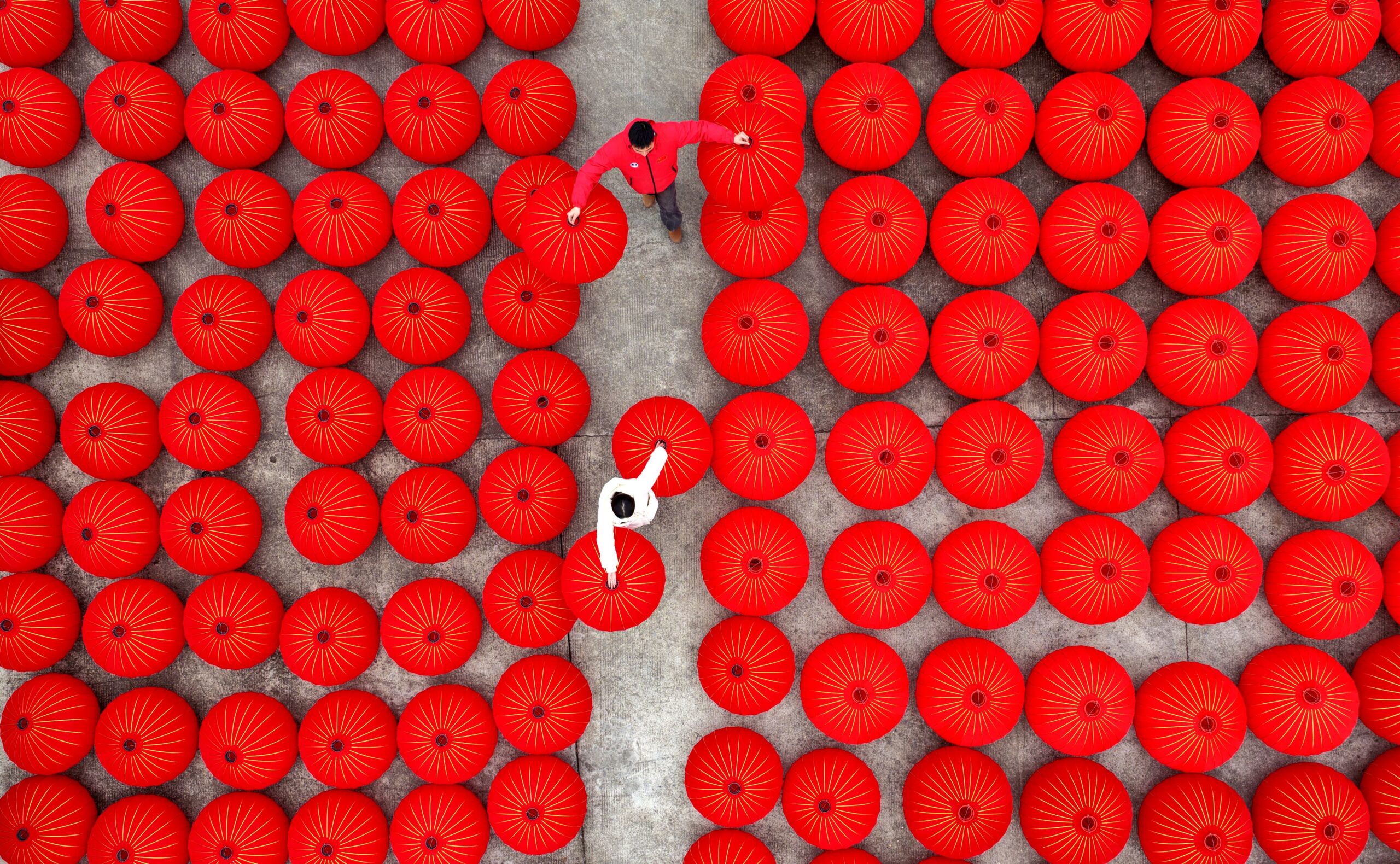 red lanterns Chinese New Year