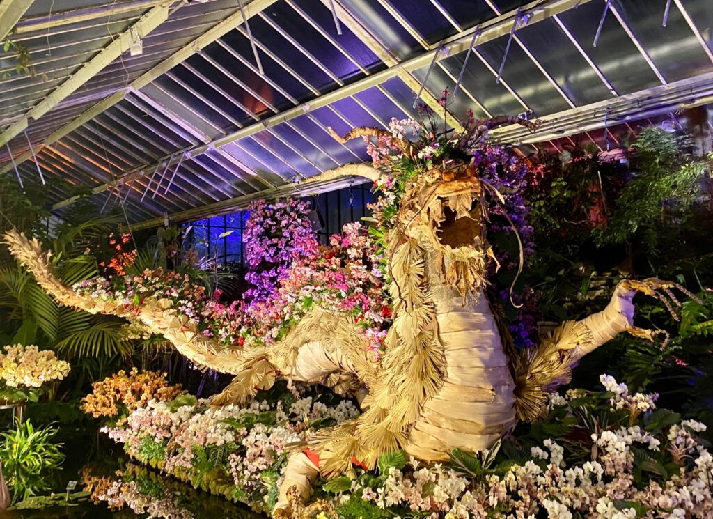 The dragon sculpture at Orchids After Dark. All images by Robert Postings.