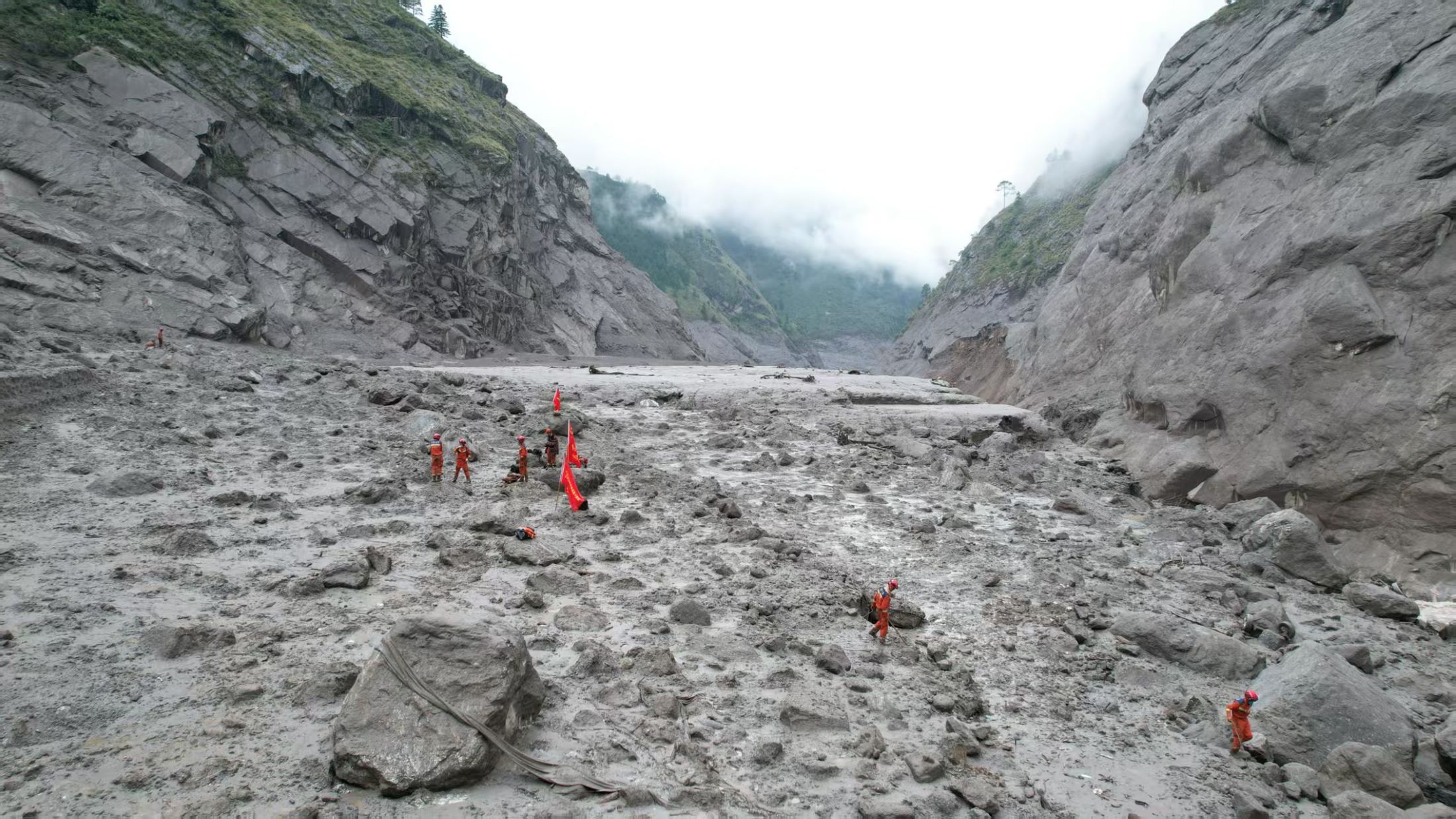 China-Nepal border mudslide